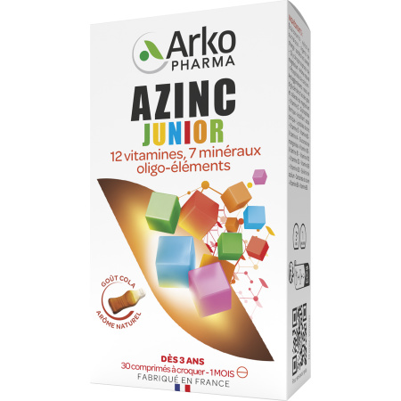 Arkopharma Azinc Vitaliteit Junior Cola Smaak 30 Kauwtabletten