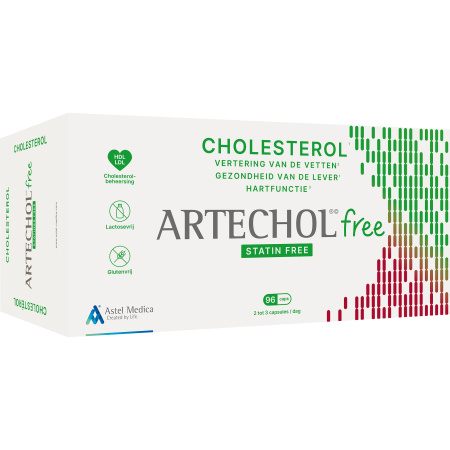 Artechol Free Ondersteunt Een Goed Cholesterolgehalte Zonder Statines 96 Capsules
