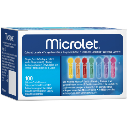 Ascensia Microlet Gekleurde Siliconen Coating Lancetten 100 Lancetten