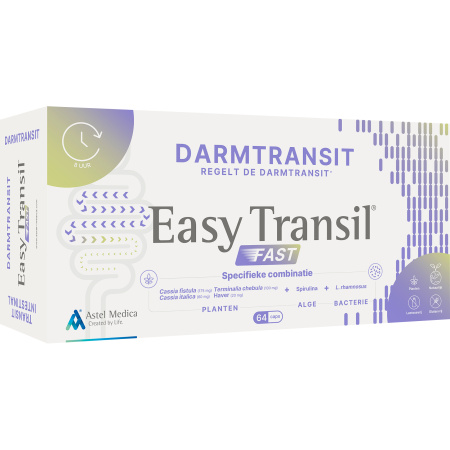Easy Transil Fast Regelmatige Darmtransit Snelle Werking Voedingssupplement 64 Capsules