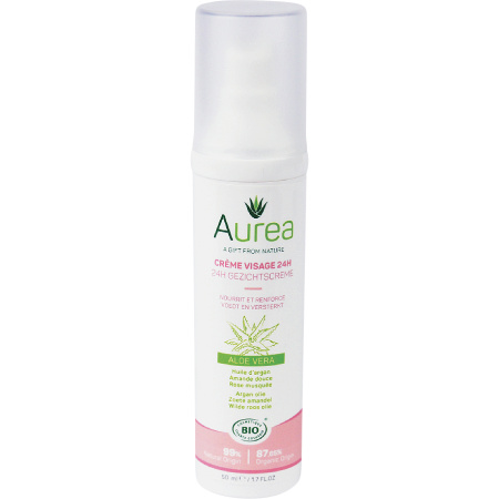 Auréa Gesichtscreme 24h Aloe Vera Pompfles 50ml