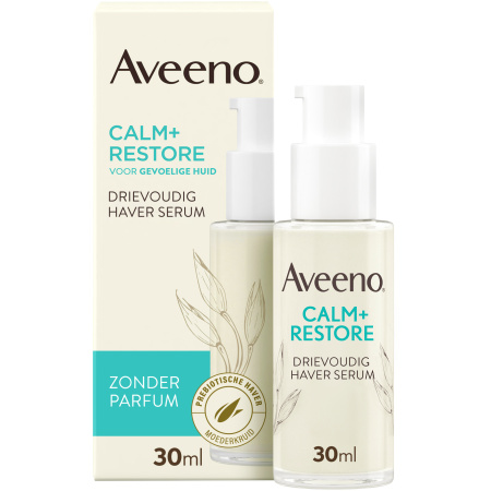 Aveeno Calm+Restore Drievoudig Haver Serum Geurvrije Pompfles 30ml