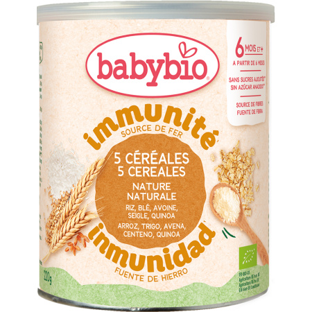 Babybio Baby 5 Granen Natuur Vanaf 6 Maanden Pot 220g