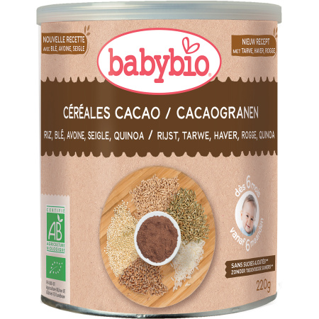Babybio Baby Cacao Granen Met Quinoa Vanaf 8 Maanden Pot 220g