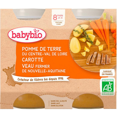 Babybio Bipack Groenten-Kalf 2x200g