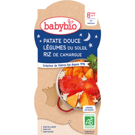 Babybio Goedenacht Zoete Aardappel Zongerijpte Groenten En Rijst 2x200g