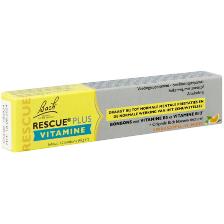 Bach Bloesems Rescue Plus Bonbons Voedingssupplement Oranje-Elderbes 10 Stuks