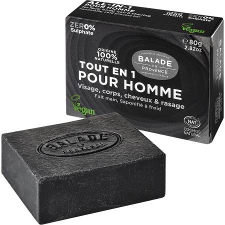 Balade En Provence All-In-1 Zeep Voor Mannen Gezicht Lichaam Haar Scheren Bio 80g