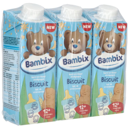 Bambix Groeimelk Biscuit 1 Plus 3x250ml