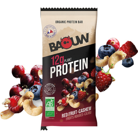 Baouw Proteïne Reep Bio Rode Vruchten Cashew 12x50g