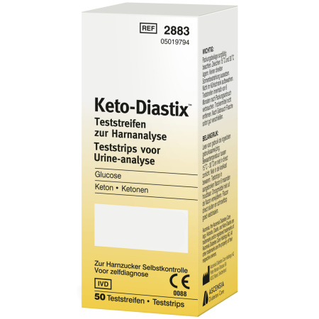Bayer Ketostix Test Strips Voor Urineonderzoek 50 Stuks (A2883B51)