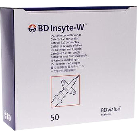 BD Insyte Katheter I.V. Met Vleugels 20g 50 Stuks (381334)