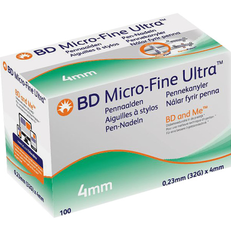 Embecta Micro-Fine Ultra Pennaalden 0,23mm/32G x 4mm Stuks 100