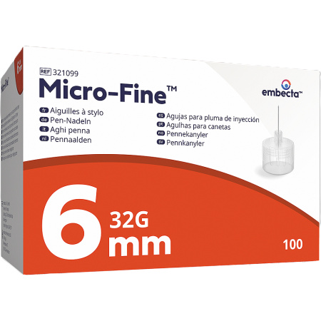 Embecta Microfine Pennaalden 32gx6mm 100 Stuks