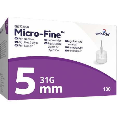 Embecta Microfine Pennaalden 31gx5mm 100 Stuks