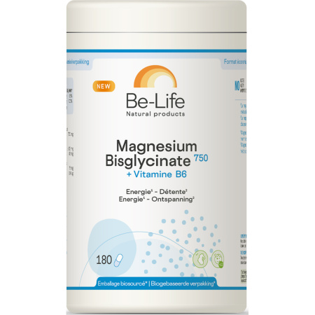 Be-Life Magnesium Bisglycinaat 750 + Vitamine B6 90 Capsules