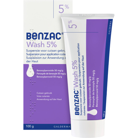 Benzac Wash 5% Suspensie Voor Cutaan Gebruik Tube 100g