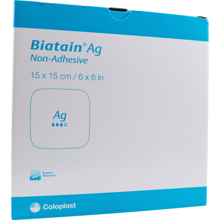 Biatain Ag Schuimverband Niet-Klevend 15x15cm Stuks 5 (9625)