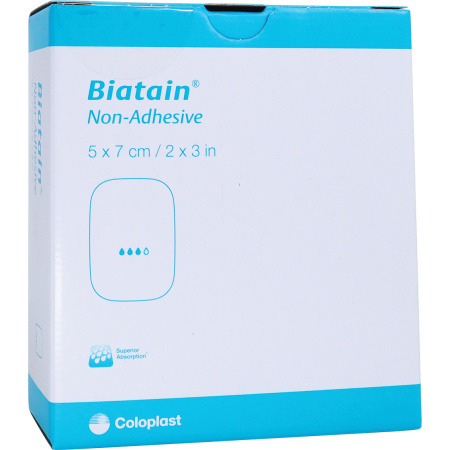 Coloplast Biatain Non-Adhesive Schuimverband Niet-Klevend 5x7cm Stuks 5 (6105)