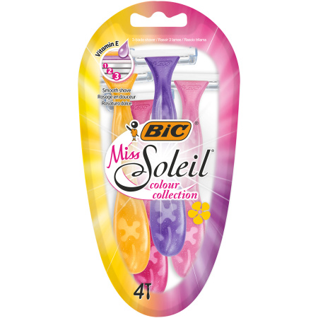 Bic Miss Soleil Color Collection Wegwerpscheermesjes 4 Stuks