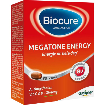 Biocure Long Action Megatone Energie Vitaliteit En Energie De Hele Dag 30 Tabletten
