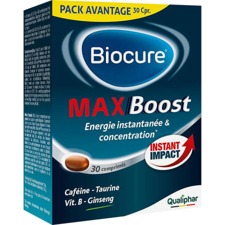 Biocure Max Boost Onmiddellijke Energie En Concentratie 30 Tabletten