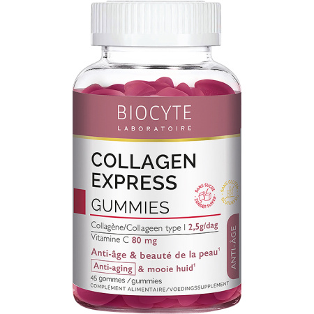 Biocyte Collageen Express Gummies Voedingssupplement Anti-Veroudering En Versteviging 45 Stuks