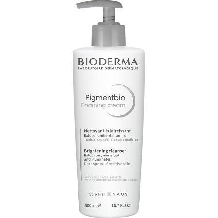Bioderma Pigmentbio Schuimende Crème Verhelderende Cleanser Gevoelige Huid Pompfles 500ml