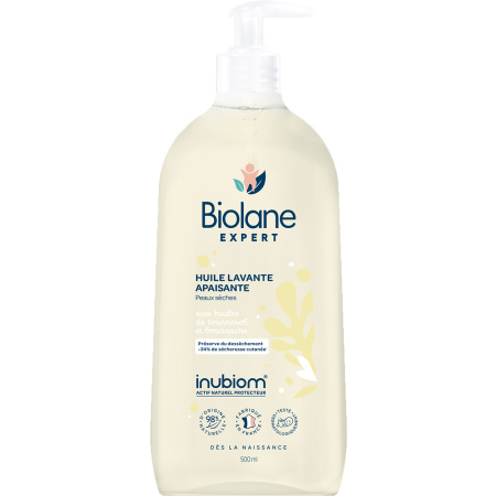 Biolane Expert Verzachtende Wasolie Voor Droge Huid Met Zonnebloem- En Bernagieolie 500ml
