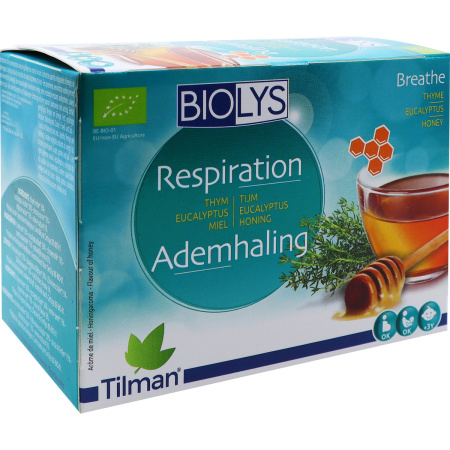 Biolys Kruidenthee Ademhaling Tijm-Eucalyptus-Honing 24 Zakjes