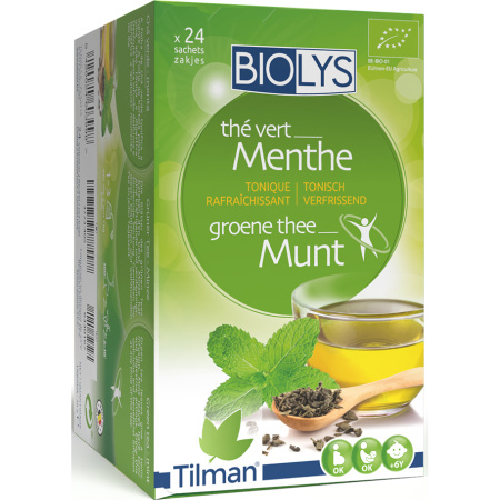 Biolys Kruidenthee Groene Thee-Munt 24 Zakjes
