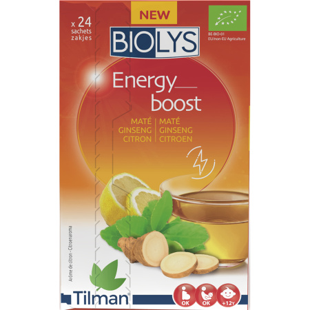 Biolys Energy Boost Maté/Ginseng/Citroen 24 Zakjes