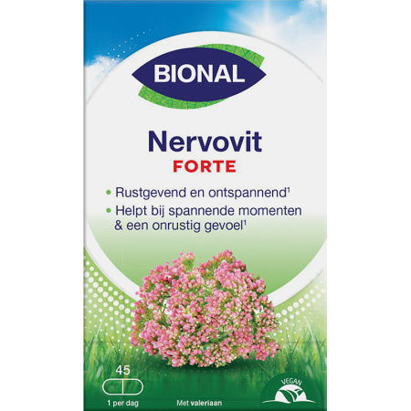 Bional Nervovit Forte Rustgevend En Ontspannend Vegan Voedingssupplement Met Valeriaan 45 Tabletten