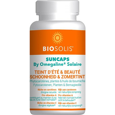 Biosolis Suncaps By Omegaline Schoonheid En Zommertint Voedingssupplement 60 Capsules