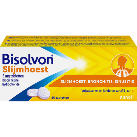 Bisolvon Zonder Suiker Slijmhoest 50 Tableletten