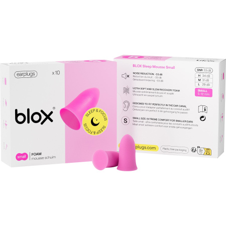 Blox Sleep Schuim Oordopjes Small Roze 5 Paar