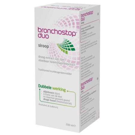 Bronchostop Duo Siroop Traditioneel Kruidengeneesmiddel Dubbele Werking Fles 200ml