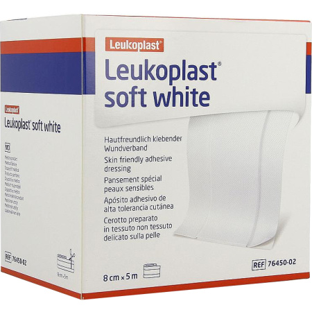 Bsn Medical Leukoplast Soft Zacht Zelfklevend Huidverband 8cm x 5m Wit Stuk 1