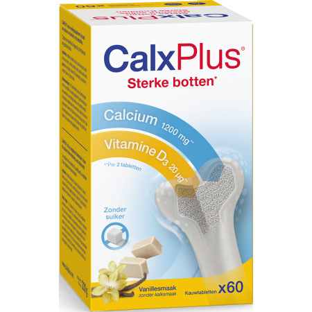 Calx Plus Calcium/Vitamine D/Vitamine K Vanillesmaak 60 Capsules