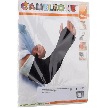 Cameleone Hele Arm Open Duim Zwart Maat L Stuk 1