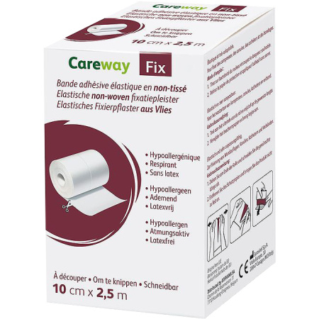 Careway 2 Non-Woven Fixatiepleister 10cm x 2,5m 1 Rol