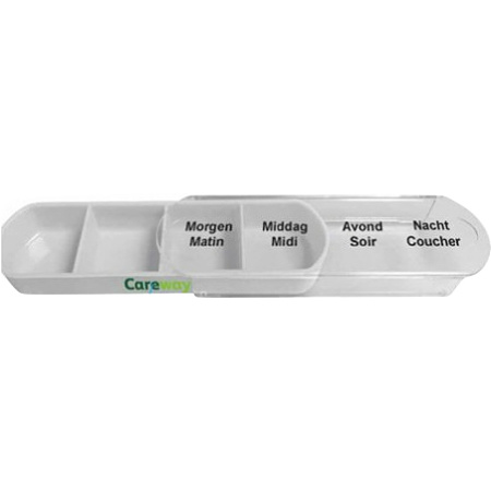 Careway Pillbox Pocket One Day 4 Vakjes En Pil Snijder 1 Stuk