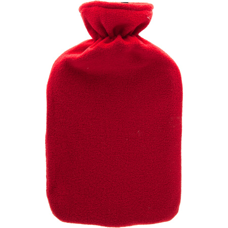 Cassandra Rubber Warmwaterkruik 1,8l Vlies Rood 1 Stuk