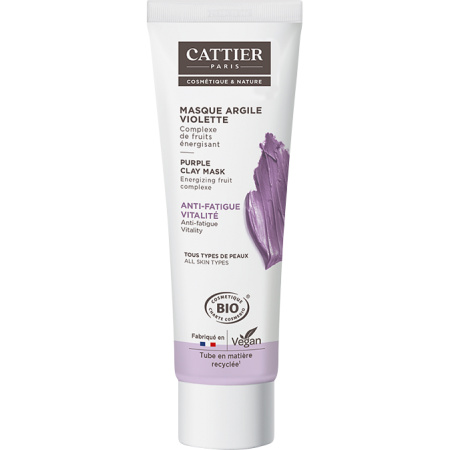 Cattier Anti-Vermoeidheids Violet Klei Masker Bio Tube 100ml