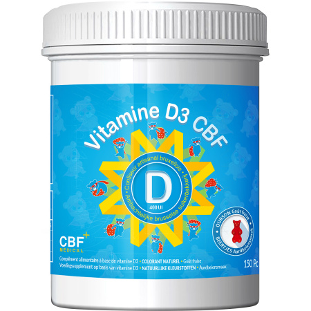 CBF Medical Vitamine D3 400IU Beertjes Aardbeiensmaak 150 Stuks