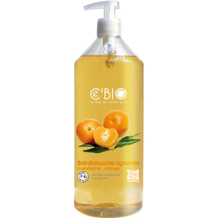 Cebio Bad & Douche Citrus Mandarijn Sinaasappel Bio Pompfles 1l