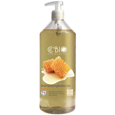 Cebio Shampoo & Douche Honing Bio Pompfles 1l