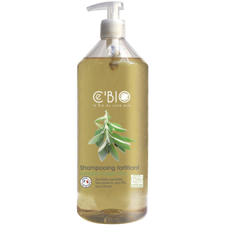Cebio Versterkende Shampoo Kinine Salie Citroen Bio Pompfles 500ml
