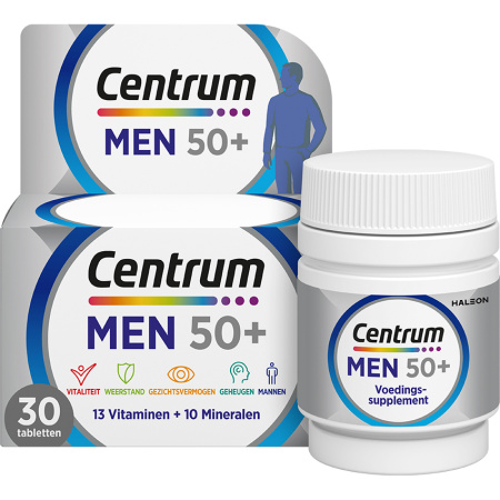 Centrum Men 50+ Multivitaminen 13 Vitaminen & 10 Mineralen Energie-Immuniteit-Zicht 30 Tabletten