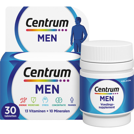 Centrum Men Multivitaminen 13 Vitaminen En 10 Mineralen Energie-Immuniteit-Stress 30 Tabletten